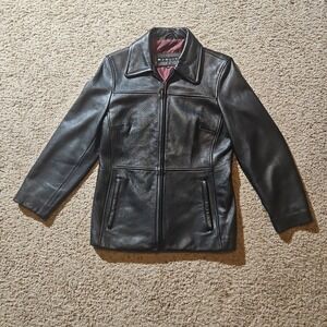 Winlit Leather Jacket Womens Small‎ Black Zip Motorcycle Biker